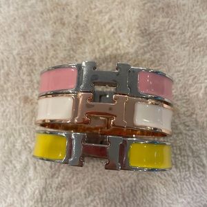 enamel H bangle bracelet lot!